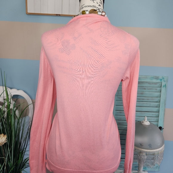 67. J  Crew Cotton Pink Sweater Cardigan - Picture 4 of 6